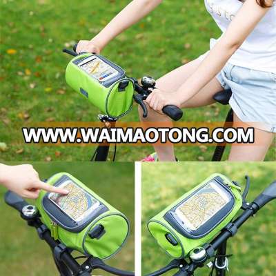 Waterproof Travel Bicycle Front Top Tube Frame Bag Bike Travel Carry Bag with Transparent Screen Touch Phone Holder